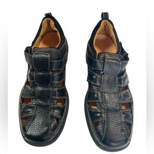 Dr. Comfort Black Leather Sandals Men’s 11W